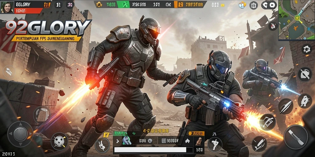 Tampilan gameplay menegangkan dari 92GLORY yang penuh aksi.