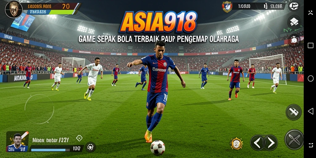 Tampilan gameplay ASIA918 yang seru dan mendebarkan di lapangan sepak bola.