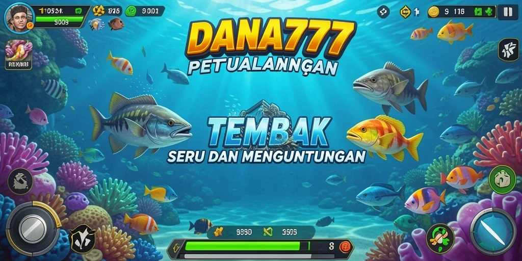 Screenshot gameplay DANA777 yang menampilkan serunya menangkap ikan.