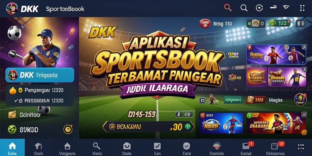 Tampilan gameplay DKK yang menonjol, dengan fitur sportsbook yang menarik.