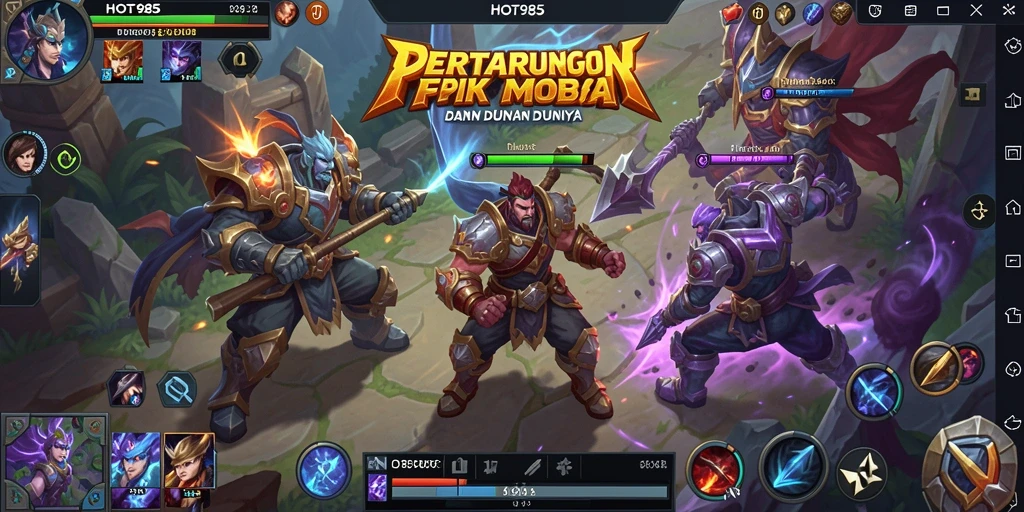 Gameplay seru HOT985 dengan karakter unik dan strategi tim.