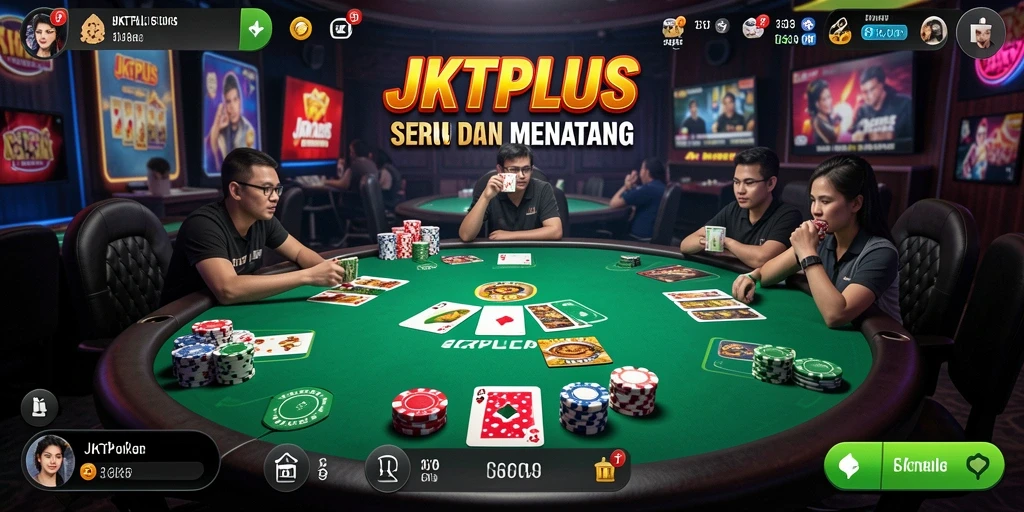 Screenshot JKTPLUS menampilkan gameplay poker yang seru dan interaktif.