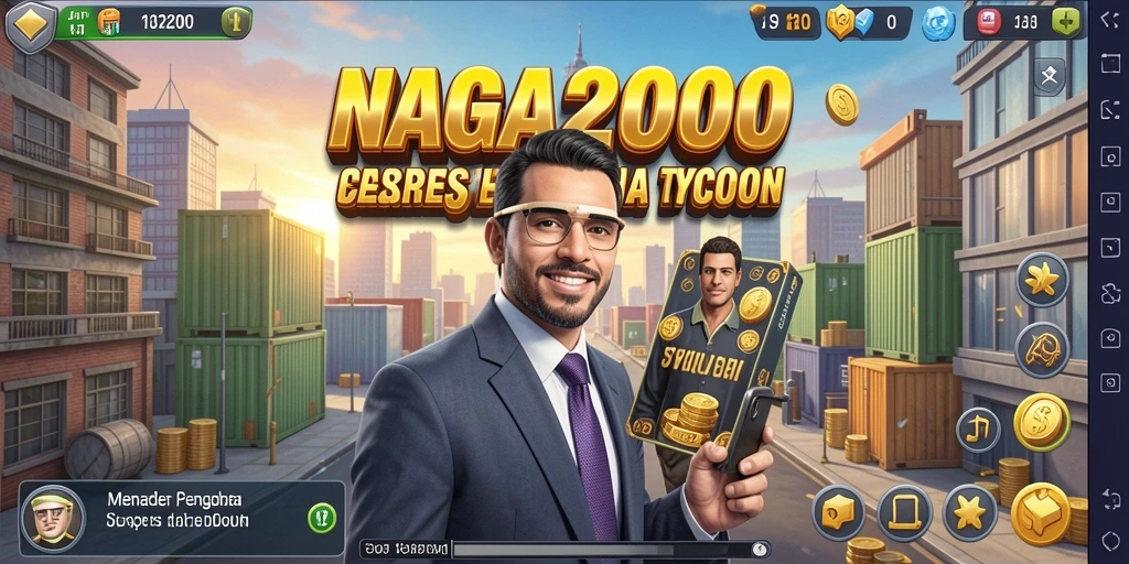 Tampilan gameplay NAGA2000 menampilkan manajemen bisnis yang seru dan interaktif.