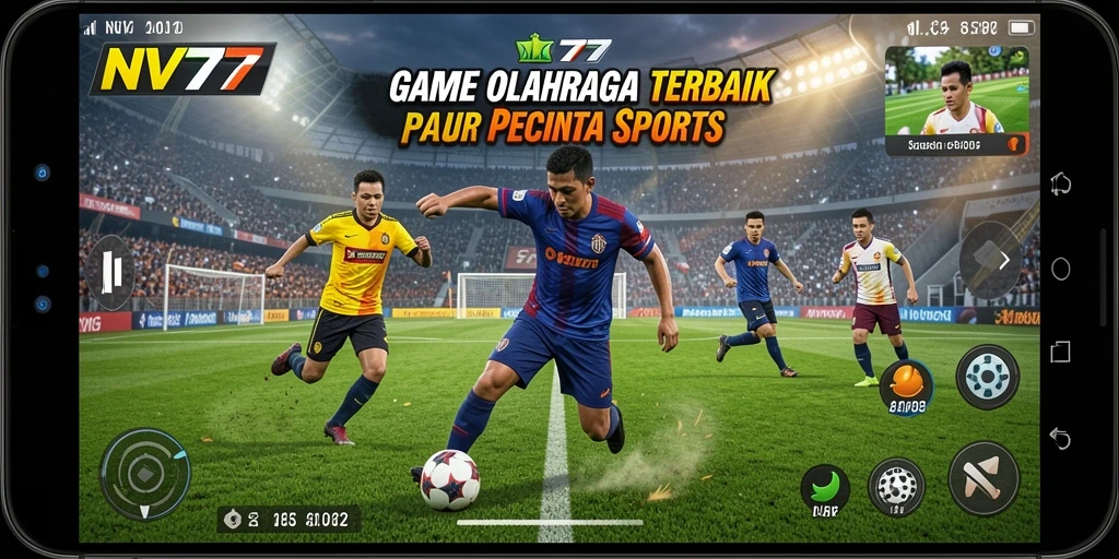 Tangkapan layar gameplay NV77 dengan aksi seru olahraga.