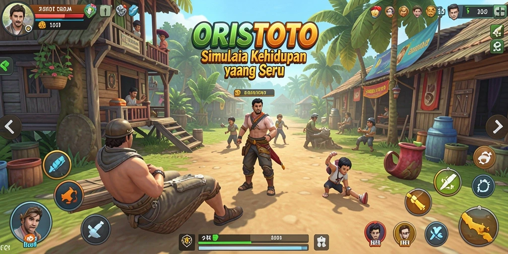 Tangkapan layar gameplay ORISTOTO yang menampilkan interaksi karakter dan lingkungan.