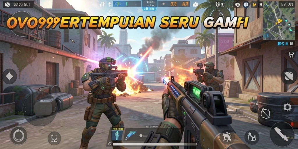 Tangkapan layar OVO99 menunjukkan pertempuran seru dalam game FPS.