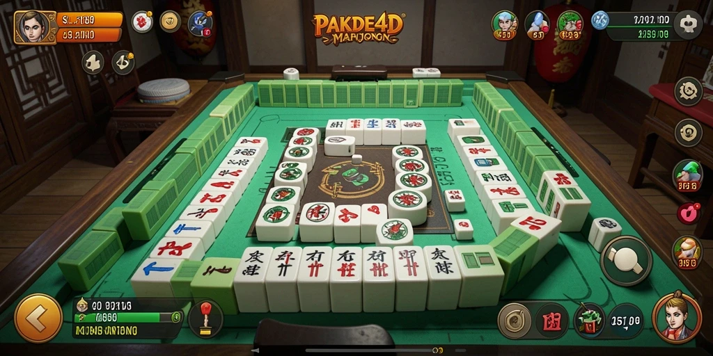Screenshot PAKDE4D menunjukkan gameplay Mahjong yang menarik.