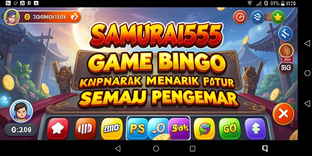 Screenshot utama SAMURAI555 menunjukkan gameplay Bingo seru dan interaktif.