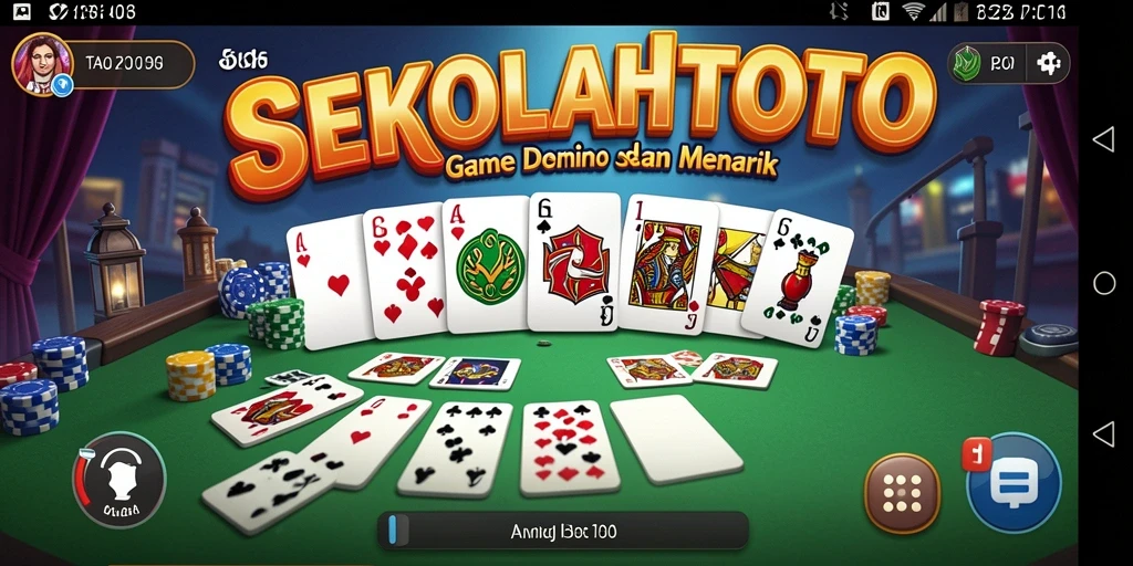 Screenshot gameplay menarik dari SEKOLAHTOTO yang menunjukkan strategi bermain Domino.