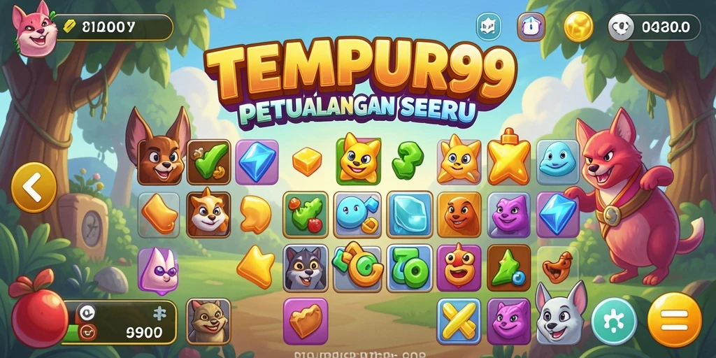 Gameplay seru TEMPUR99 dengan tantangan Match-3.