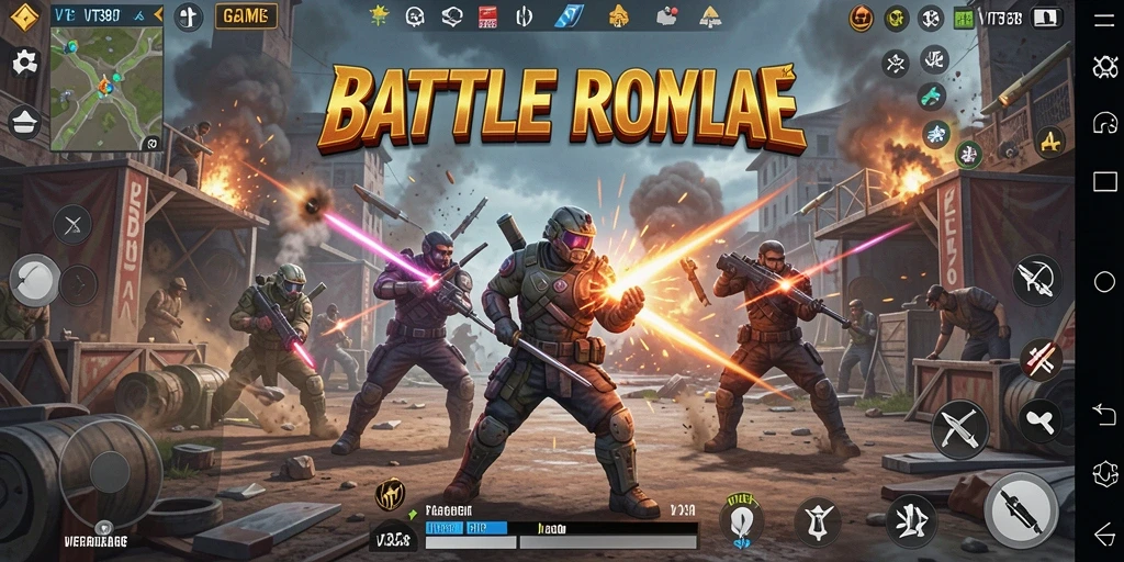 Gameplay seru dan mendebarkan dalam pertempuran Battle Royale.