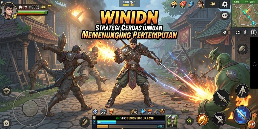 Screenshot gameplay WINIDN menampilkan pertempuran strategis yang mendebarkan.